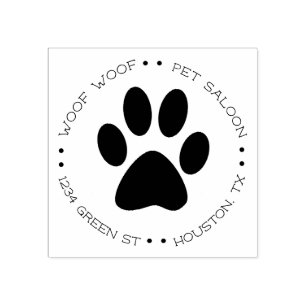 Paw Print huisdier sallon Rubberstempel