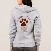 Paw Print in bruin met bedrijfsnaam LIGHT Hoodie (Achterkant)