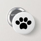 Paw print kattehond schattig zwart-wit ronde button 5,7 cm (Voorkant /achterkant)