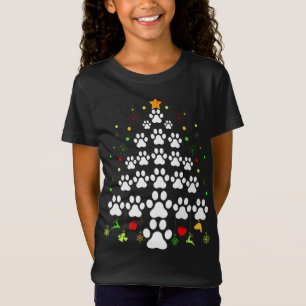 Paw Print Kerstboom Lichten Matching Familie XM T-shirt