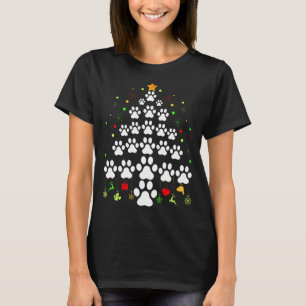 Paw Print Kerstboom Lichten Matching Familie XM T-shirt