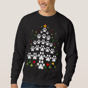 Paw Print Kerstboom Lichten Matching Familie XM Trui