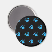 Paw Print Koelkast Magneet (Zwart & Blauw) (Voorkant / Achterkant)