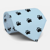 Paw Print Lichtblauwe Stropdas (Opgerold)