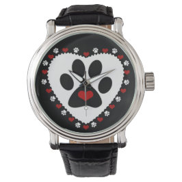Paw Print Liefde Harten Polshorloge Horloge