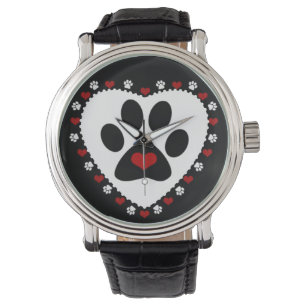 Paw Print Liefde Harten Polshorloge Horloge