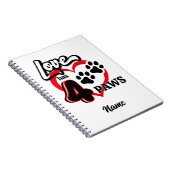 Paw Print Liefde Notitieboek (Rechterzijde)