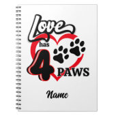 Paw Print Liefde Notitieboek (Voorkant)