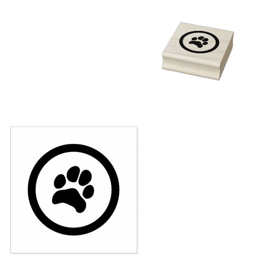 Paw Print Logo Rubberstempel (Gestempeld)