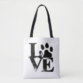 Paw Print LOVE Canvas tas (Voorkant)