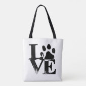 Paw Print LOVE Canvas tas (Achterkant)
