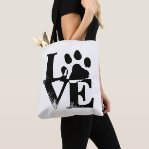 Paw Print LOVE Canvas tas