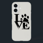 Paw Print Love iPhone 16 Hoesje<br><div class="desc">Show je liefde voor je hondenvrienden met deze Paw Print Love-gedrukte mobiele telefoonhoes. Dit moet overdraagbaar zijn naar meerdere andere telefoontypes.</div>