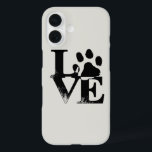 Paw Print Love iPhone 16 Hoesje<br><div class="desc">Show je liefde voor je hondenvrienden met deze Paw Print Love-gedrukte mobiele telefoonhoes. Dit moet overdraagbaar zijn naar meerdere andere telefoontypes.</div>
