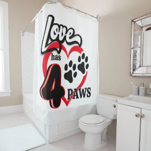 Paw Print Love Douchegordijn