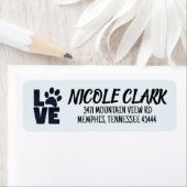 PAW PRINT LOVE (KAT-HOND) RETOURADRESLABELS ETIKET (Insitu)