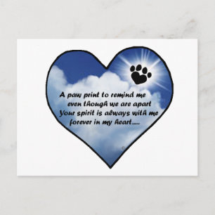 Paw Print Memorial Poem Briefkaart