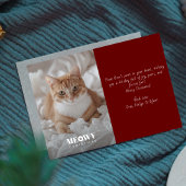 Paw Print Meowy Kerst Handschrift Foto Rood Feestdagenkaart