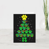 Paw Print Merry Christmas Tree Lights Dog Or Cat M Kaart (Voorkant)