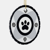 Paw print met decoratieve elementen keramisch ornament (Rechts)