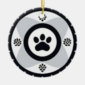 Paw print met decoratieve elementen keramisch ornament (Voorkant)