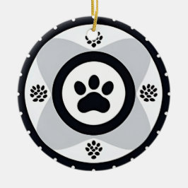 Paw print met decoratieve elementen keramisch ornament