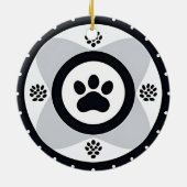 Paw print met decoratieve elementen keramisch ornament (Achterkant)