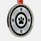 Paw print met decoratieve elementen metalen ornament (Rechts)