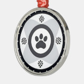 Paw print met decoratieve elementen metalen ornament (Links)