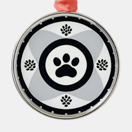 Paw print met decoratieve elementen metalen ornament
