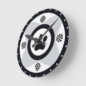 Paw print met decoratieve elementen ronde klok (Hoek)