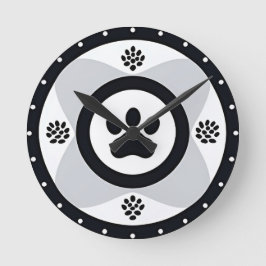Paw print met decoratieve elementen ronde klok