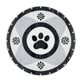 Paw print met decoratieve elementen snijplank