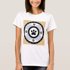 Paw print met decoratieve elementen t-shirt