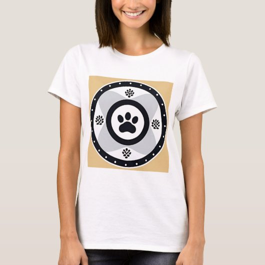 Paw print met decoratieve elementen t-shirt (Voorkant)