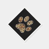 Paw Print met Goud & Zwart Leopard Sparkle Servet (Hoek)