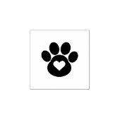 Paw Print met hart rubberen stempel (Afrduk)