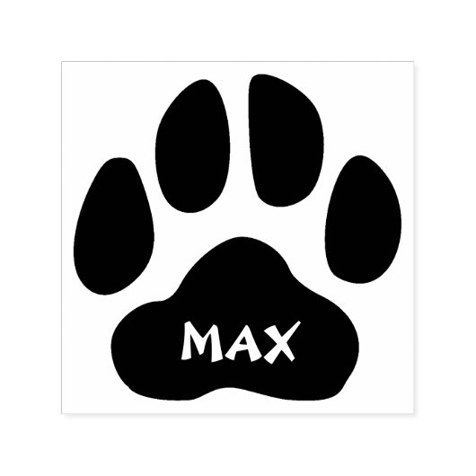 Paw Print met naam gepersonaliseerde zelfinktstemp Zelfinktende Stempel (Design)