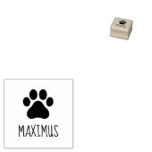 Paw Print met Pet Naam 1x1 Rubberstempel (Gestempeld)