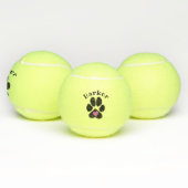 Paw print met roze hart Schattige Aangepaste honde Tennisballen (Multi)