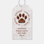 Paw Print met zakelijke bericht en naam Cadeaulabel (Achterkant)