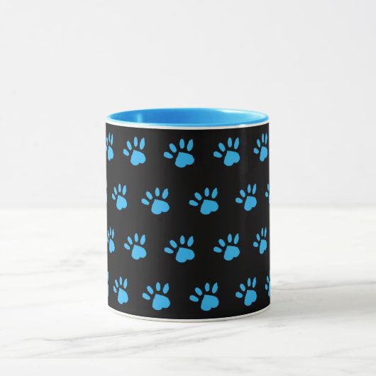 Paw Print Mok (zwart en blauw) (Midden)