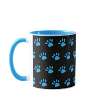 Paw Print Mok (zwart en blauw)
