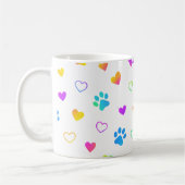 paw print mug, heart pattern mug, rainbow pet mug koffiemok (Links)