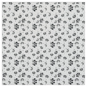 Paw print naadloos patroon in grijze kleur stof