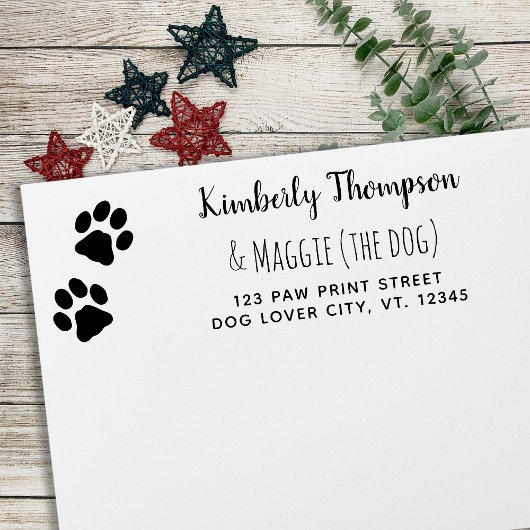 Paw Print New Address Cute Moving Return Address Rubberstempel
