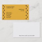 Paw Print op Gold Business Card Template Visitekaartje (Voorkant / Achterkant)
