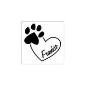 Paw Print Op Hart Custom Pet Name Rubber Stamp Rubberstempel (Afrduk)
