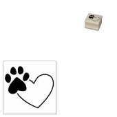 Paw Print op hart rubberen stempel (Gestempeld)