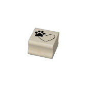 Paw Print op hart rubberen stempel (Stempel)